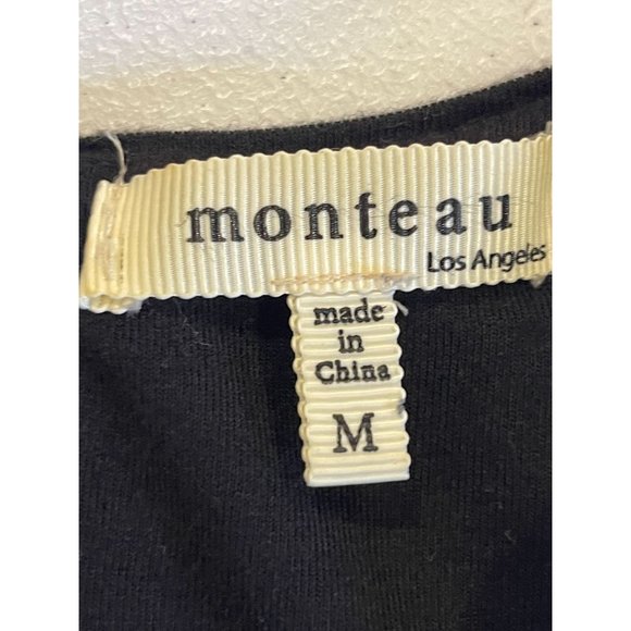 Monteau Womens Fit & Flare Mini Dress GA37535-2 Geometric Black White Size M - Picture 6 of 7